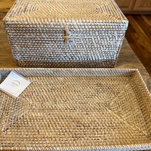 Pottery Barn Tava Woven Basket Set - Natural Beige
